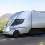 The prototype of the Tesla Semi truck was spotted on the road.