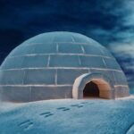 How an igloo is built - a snow house in which the Eskimos live